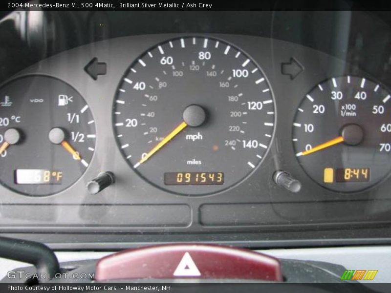 Brilliant Silver Metallic / Ash Grey 2004 Mercedes-Benz ML 500 4Matic