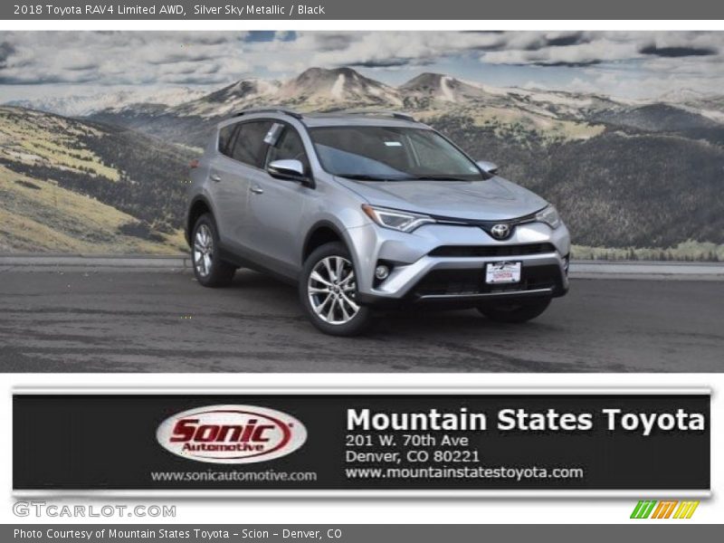 Silver Sky Metallic / Black 2018 Toyota RAV4 Limited AWD