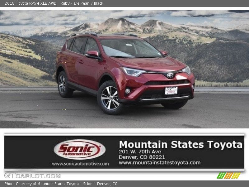 Ruby Flare Pearl / Black 2018 Toyota RAV4 XLE AWD