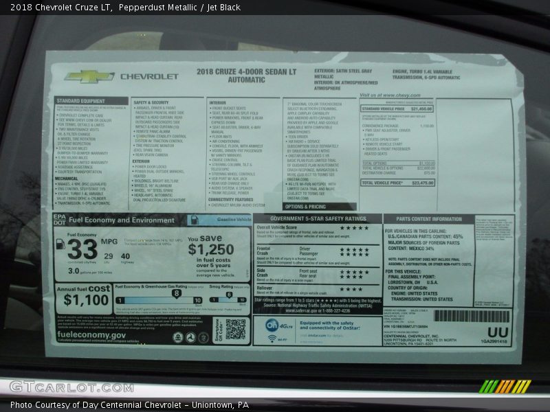 Pepperdust Metallic / Jet Black 2018 Chevrolet Cruze LT
