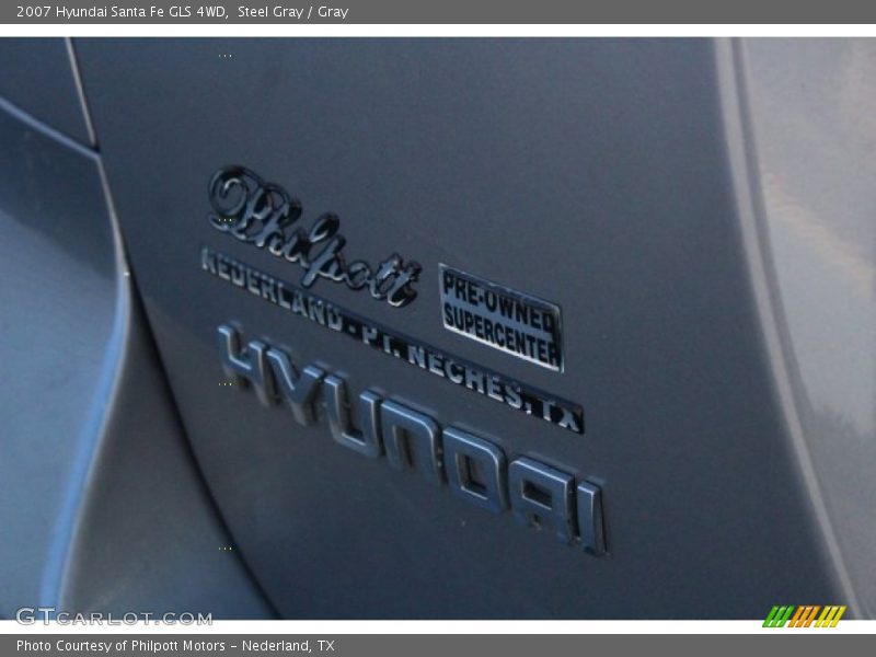 Steel Gray / Gray 2007 Hyundai Santa Fe GLS 4WD