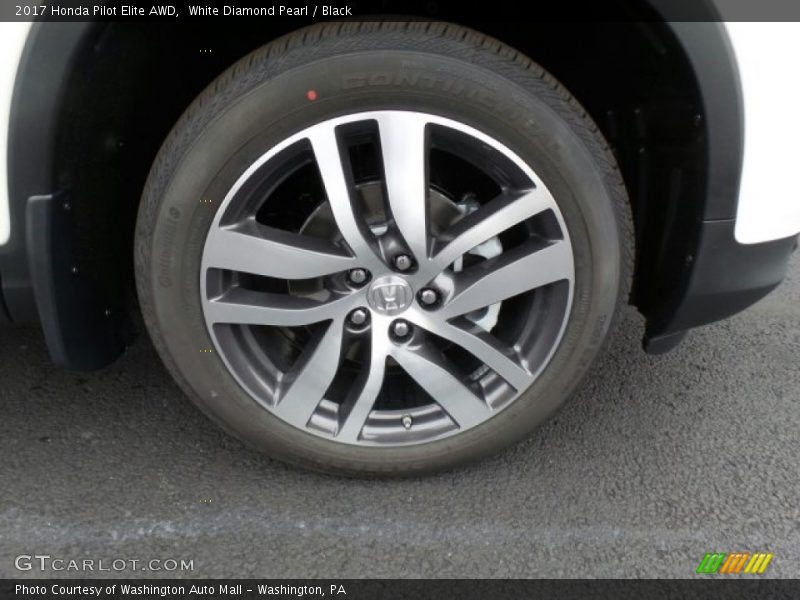 White Diamond Pearl / Black 2017 Honda Pilot Elite AWD