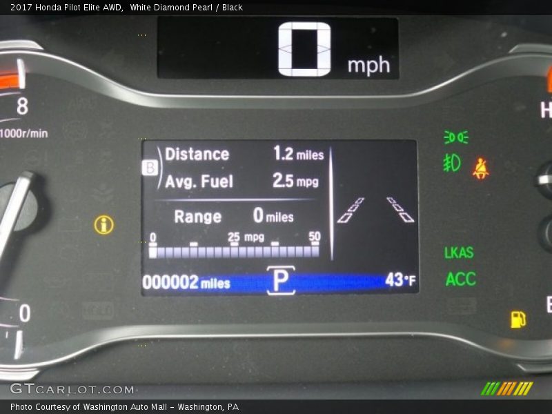 White Diamond Pearl / Black 2017 Honda Pilot Elite AWD