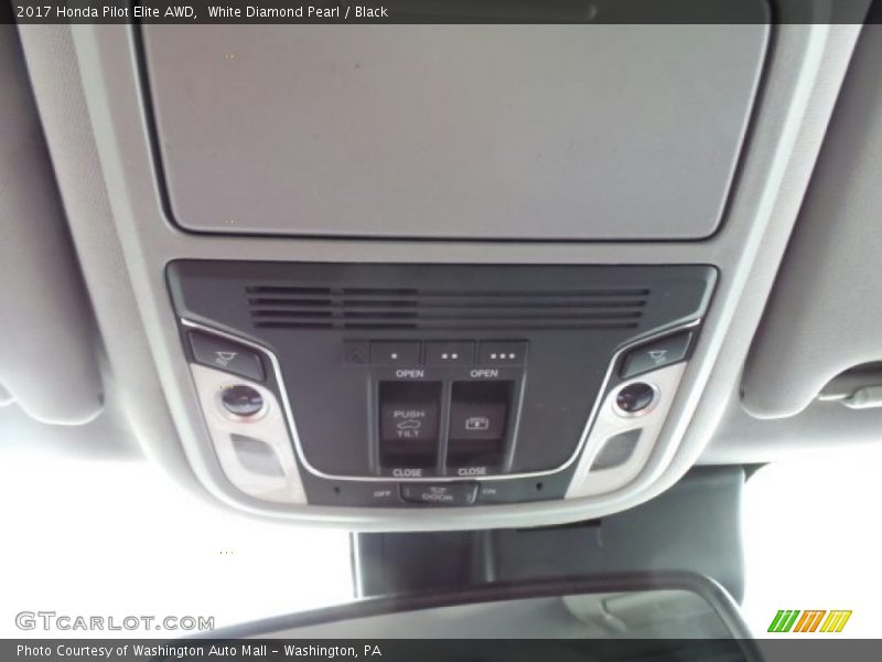 White Diamond Pearl / Black 2017 Honda Pilot Elite AWD
