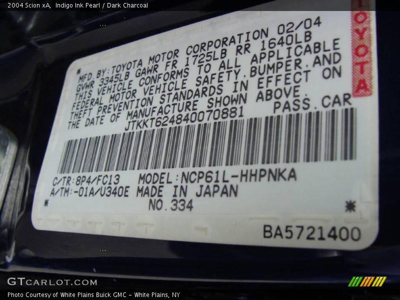 Indigo Ink Pearl / Dark Charcoal 2004 Scion xA