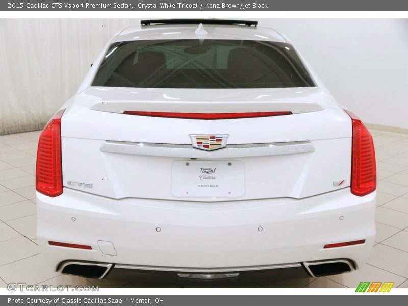 Crystal White Tricoat / Kona Brown/Jet Black 2015 Cadillac CTS Vsport Premium Sedan