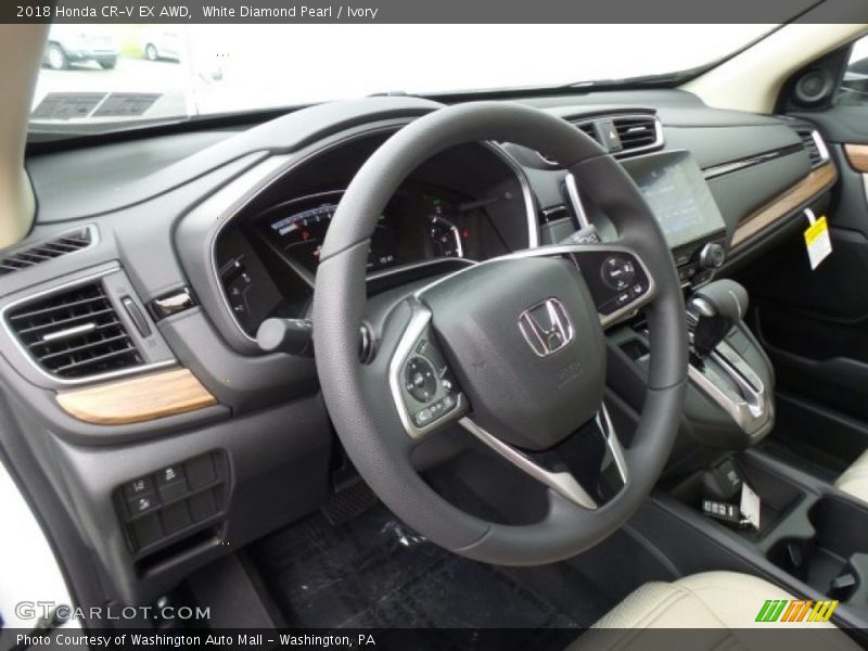 White Diamond Pearl / Ivory 2018 Honda CR-V EX AWD