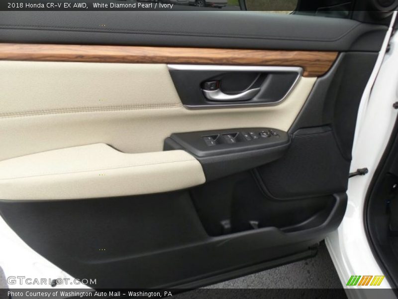 White Diamond Pearl / Ivory 2018 Honda CR-V EX AWD