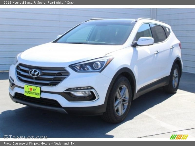 Pearl White / Gray 2018 Hyundai Santa Fe Sport