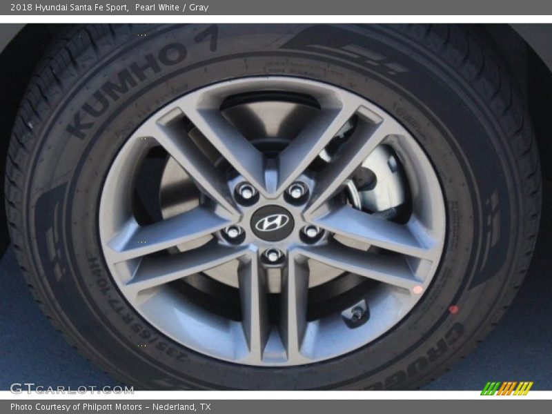 Pearl White / Gray 2018 Hyundai Santa Fe Sport
