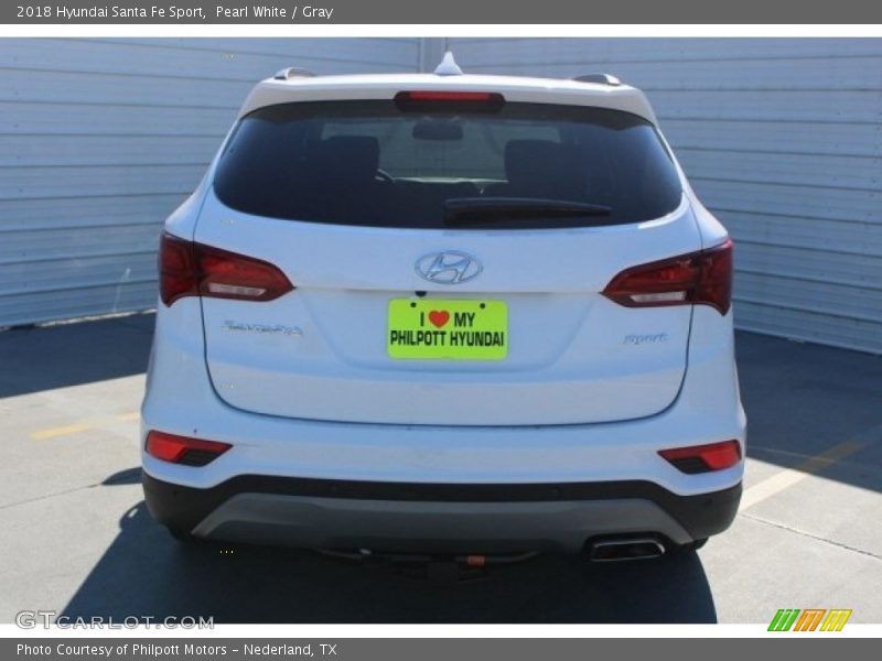 Pearl White / Gray 2018 Hyundai Santa Fe Sport