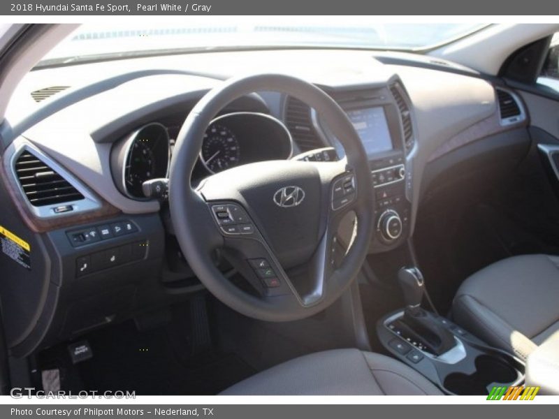 Pearl White / Gray 2018 Hyundai Santa Fe Sport