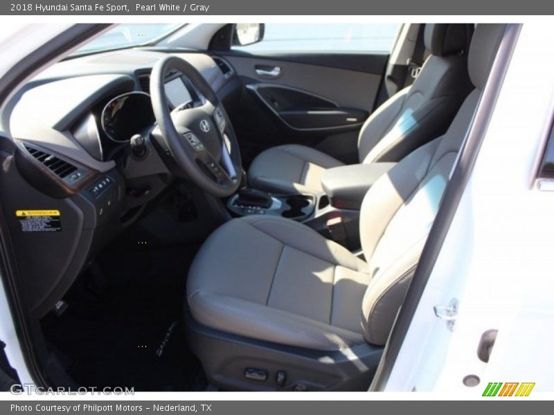 Pearl White / Gray 2018 Hyundai Santa Fe Sport
