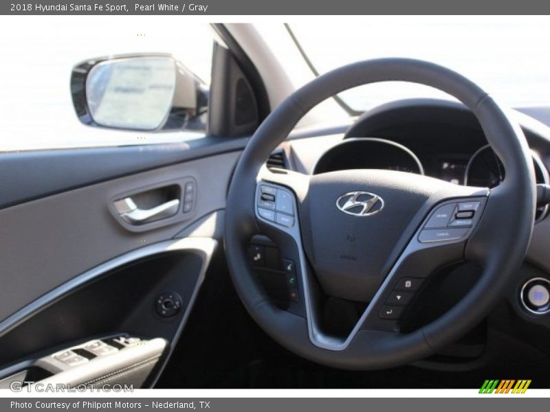 Pearl White / Gray 2018 Hyundai Santa Fe Sport