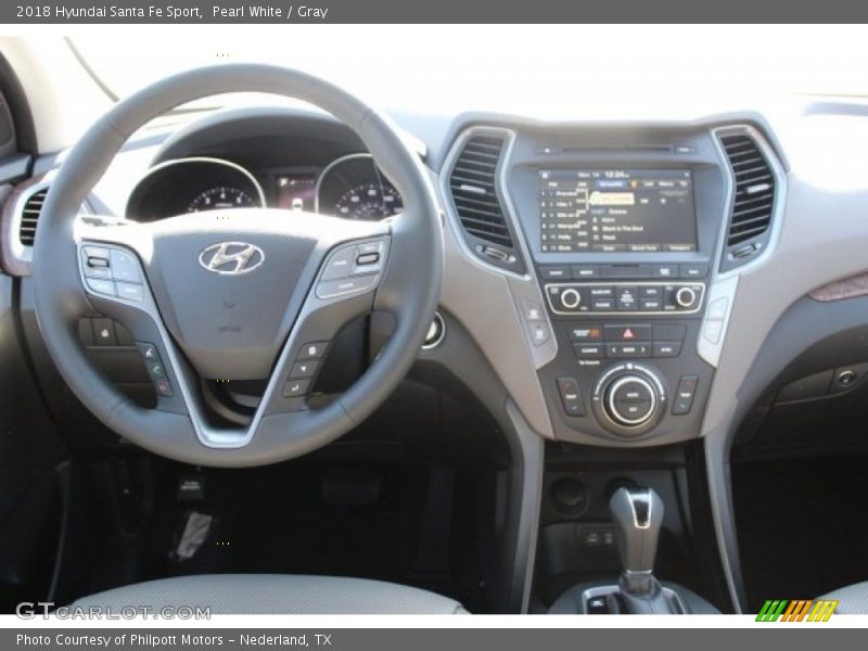 Pearl White / Gray 2018 Hyundai Santa Fe Sport