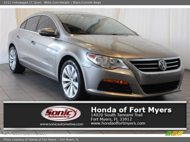 White Gold Metallic / Black/Cornsilk Beige 2012 Volkswagen CC Sport