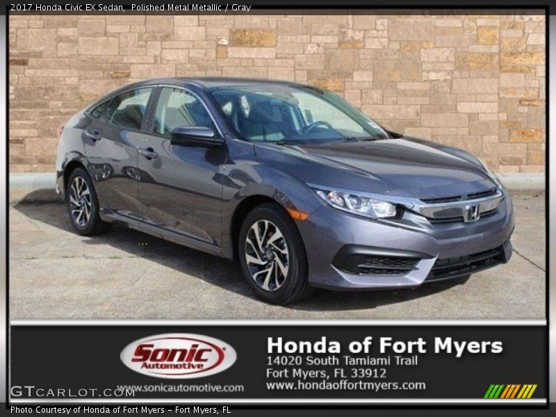 Polished Metal Metallic / Gray 2017 Honda Civic EX Sedan