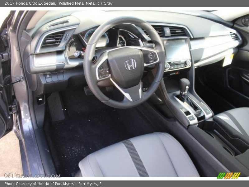 Polished Metal Metallic / Gray 2017 Honda Civic EX Sedan
