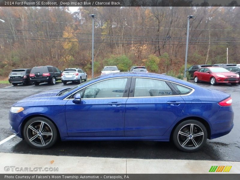 Deep Impact Blue / Charcoal Black 2014 Ford Fusion SE EcoBoost