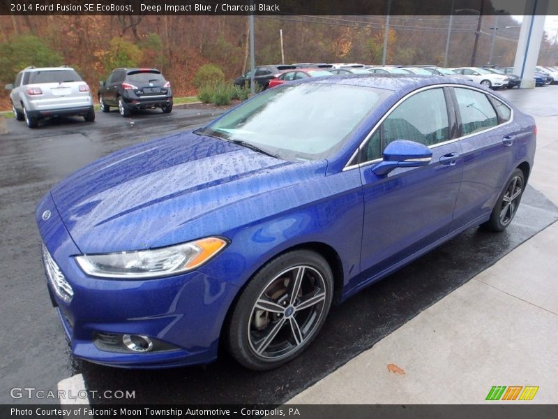 Deep Impact Blue / Charcoal Black 2014 Ford Fusion SE EcoBoost