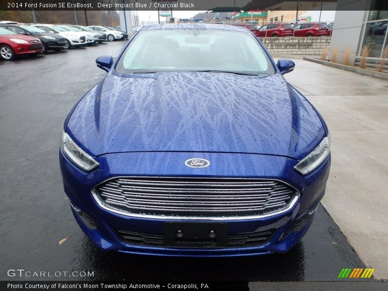 Deep Impact Blue / Charcoal Black 2014 Ford Fusion SE EcoBoost