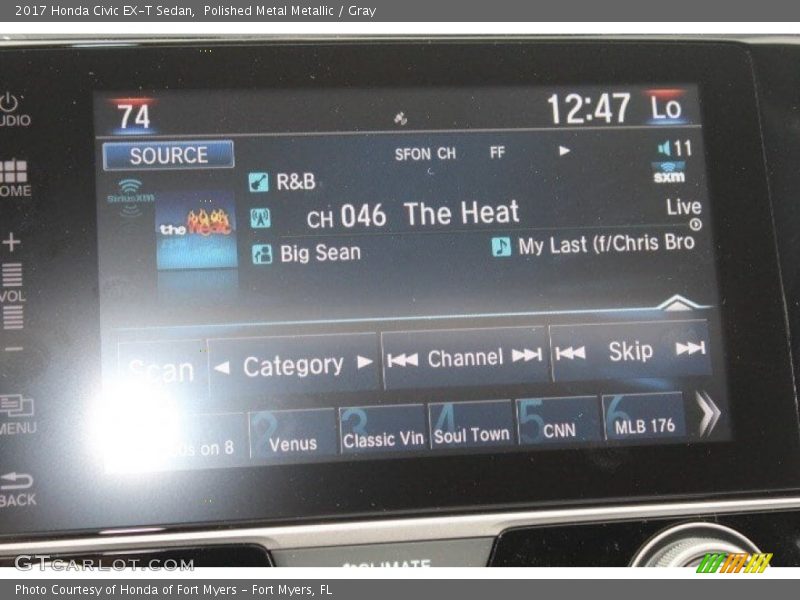 Polished Metal Metallic / Gray 2017 Honda Civic EX-T Sedan