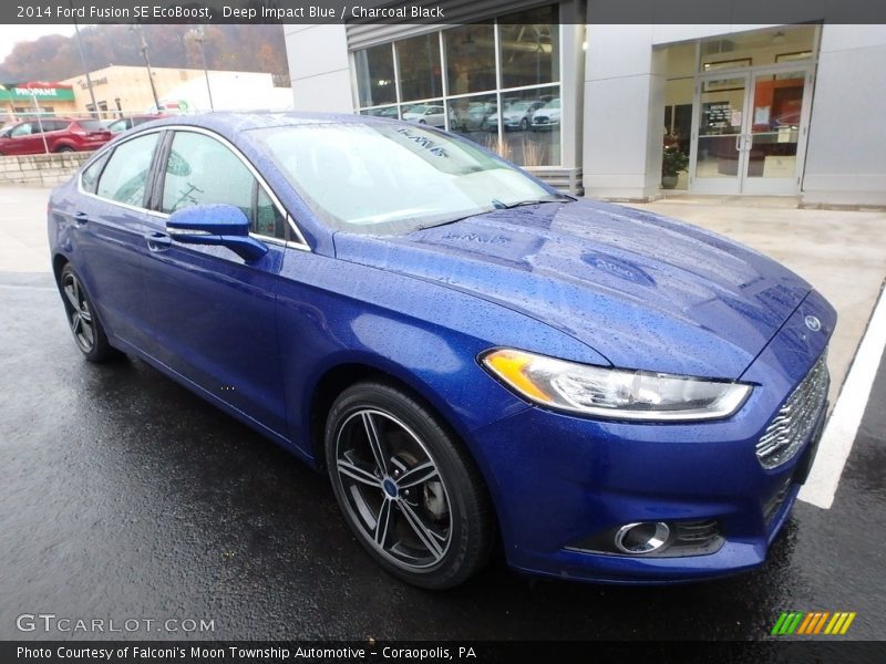 Deep Impact Blue / Charcoal Black 2014 Ford Fusion SE EcoBoost