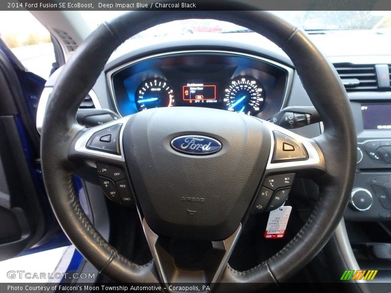 Deep Impact Blue / Charcoal Black 2014 Ford Fusion SE EcoBoost