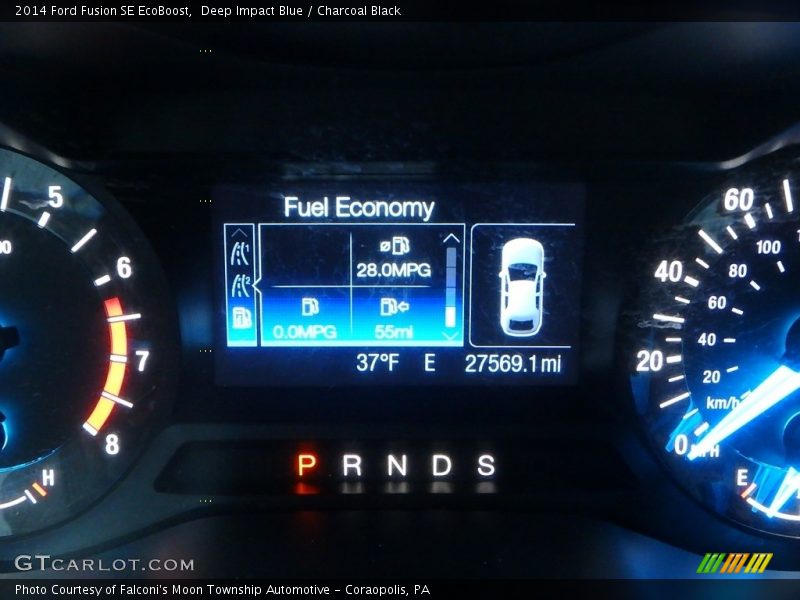 Deep Impact Blue / Charcoal Black 2014 Ford Fusion SE EcoBoost