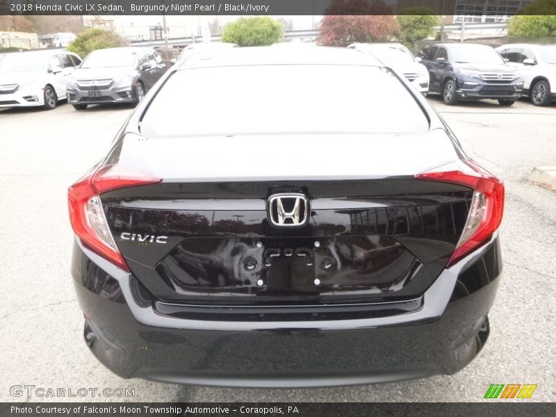 Burgundy Night Pearl / Black/Ivory 2018 Honda Civic LX Sedan