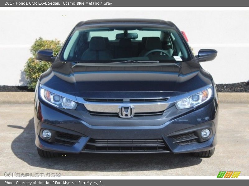 Cosmic Blue Metallic / Gray 2017 Honda Civic EX-L Sedan