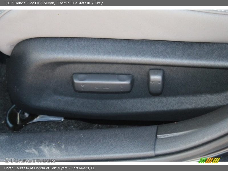 Cosmic Blue Metallic / Gray 2017 Honda Civic EX-L Sedan