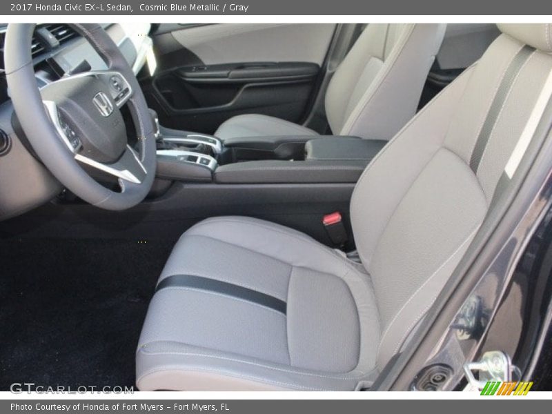 Cosmic Blue Metallic / Gray 2017 Honda Civic EX-L Sedan