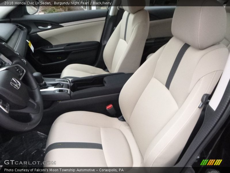 Burgundy Night Pearl / Black/Ivory 2018 Honda Civic LX Sedan