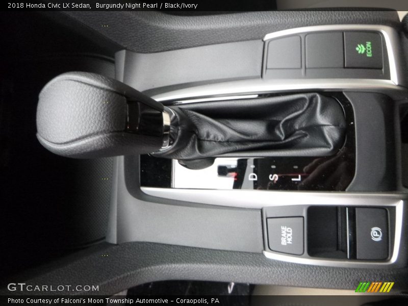 Burgundy Night Pearl / Black/Ivory 2018 Honda Civic LX Sedan