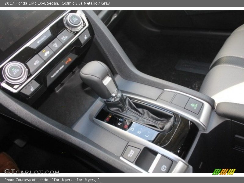 Cosmic Blue Metallic / Gray 2017 Honda Civic EX-L Sedan