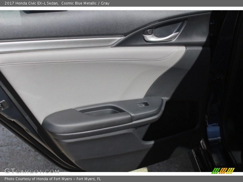 Cosmic Blue Metallic / Gray 2017 Honda Civic EX-L Sedan