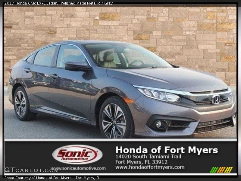 Polished Metal Metallic / Gray 2017 Honda Civic EX-L Sedan