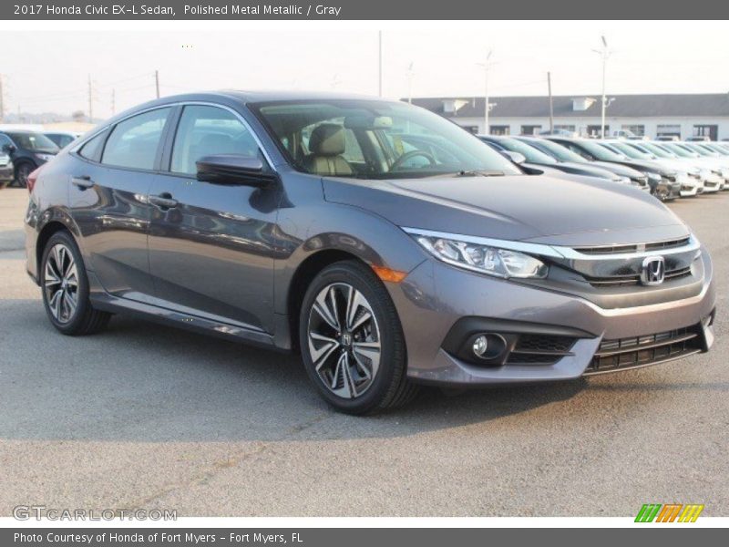 Polished Metal Metallic / Gray 2017 Honda Civic EX-L Sedan