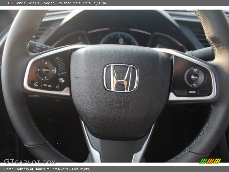 Polished Metal Metallic / Gray 2017 Honda Civic EX-L Sedan