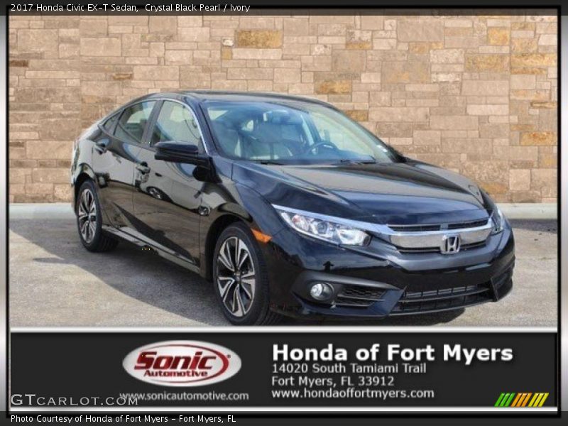 Crystal Black Pearl / Ivory 2017 Honda Civic EX-T Sedan