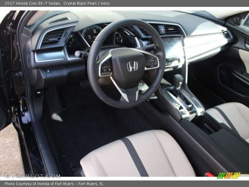 Crystal Black Pearl / Ivory 2017 Honda Civic EX-T Sedan
