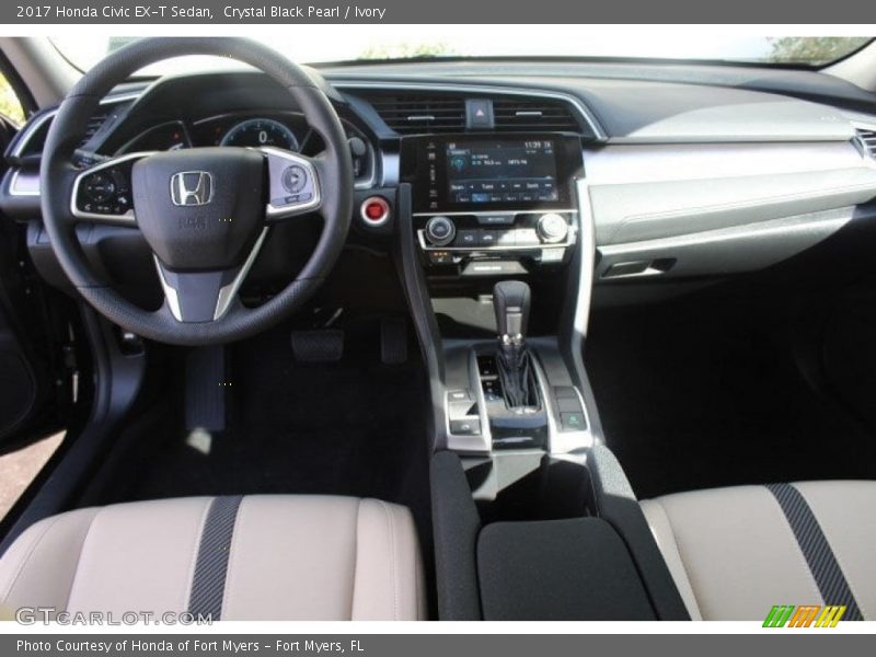 Crystal Black Pearl / Ivory 2017 Honda Civic EX-T Sedan