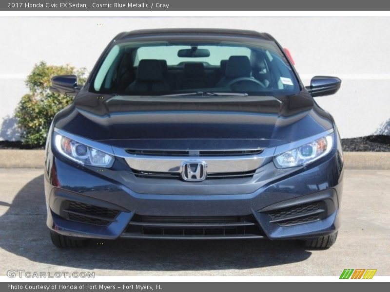 Cosmic Blue Metallic / Gray 2017 Honda Civic EX Sedan