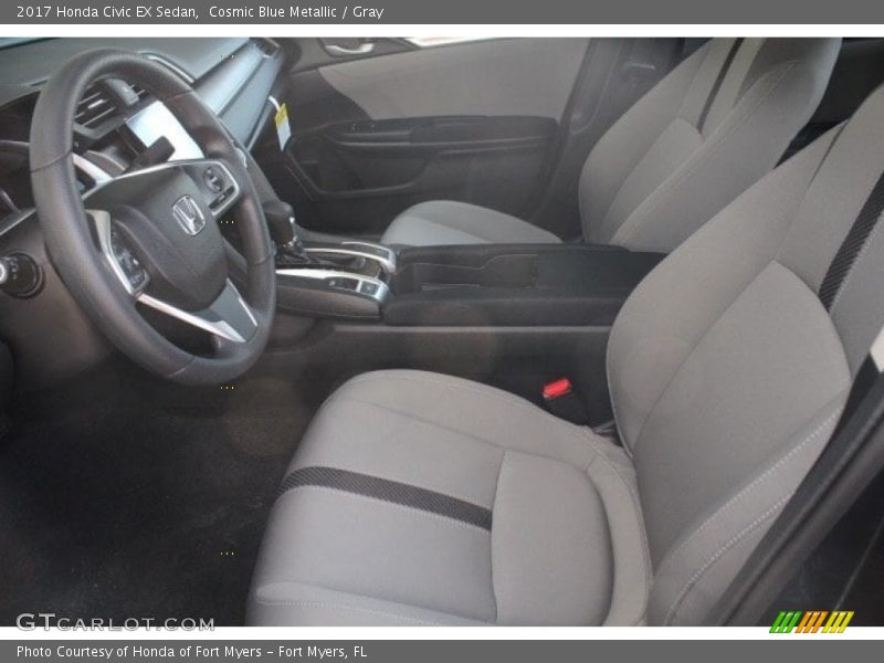 Cosmic Blue Metallic / Gray 2017 Honda Civic EX Sedan