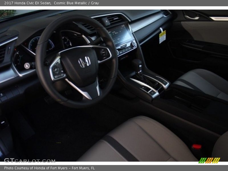 Cosmic Blue Metallic / Gray 2017 Honda Civic EX Sedan