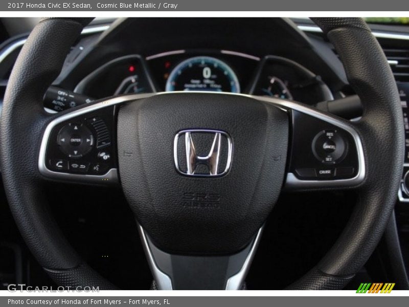 Cosmic Blue Metallic / Gray 2017 Honda Civic EX Sedan