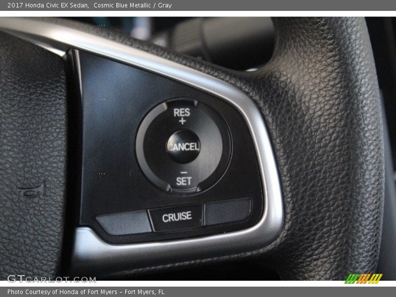 Cosmic Blue Metallic / Gray 2017 Honda Civic EX Sedan