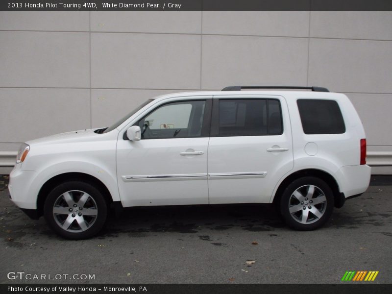 White Diamond Pearl / Gray 2013 Honda Pilot Touring 4WD
