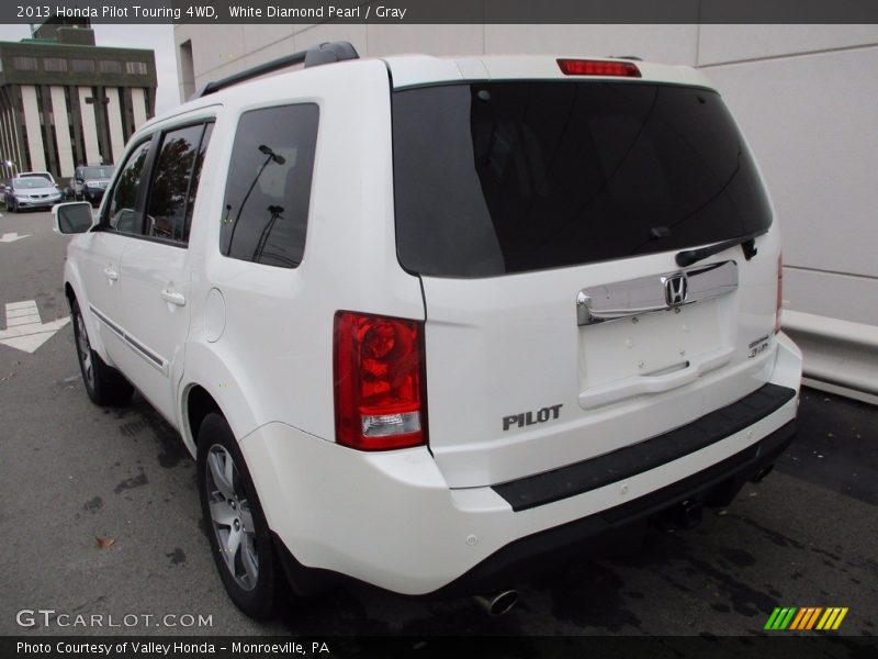 White Diamond Pearl / Gray 2013 Honda Pilot Touring 4WD